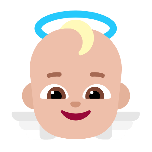 👼🏼 Emoji Bebê Anjo: Pele Morena Clara na Microsoft Windows 11 23H2.