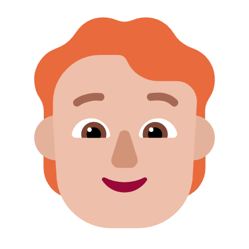 🧑🏼‍🦰 Emoji Erwachsener: mittelhelle Hautfarbe, rotes Haar Microsoft Windows 11 23H2.