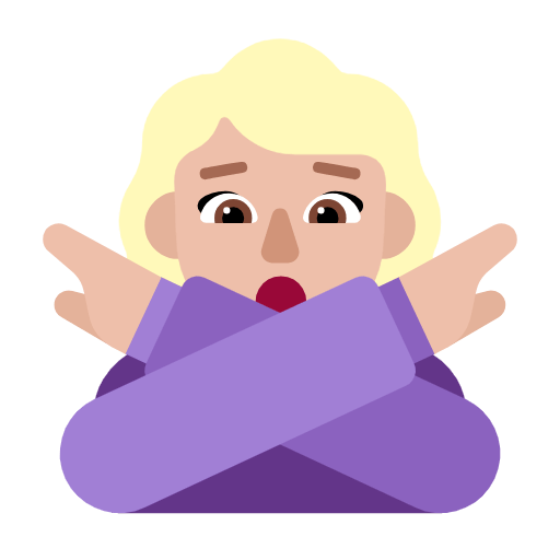 Emoji 🙅🏼‍♀️ Donna Con Gesto Di Rifiuto: Carnagione Abbastanza Chiara su Microsoft Windows 11 23H2.