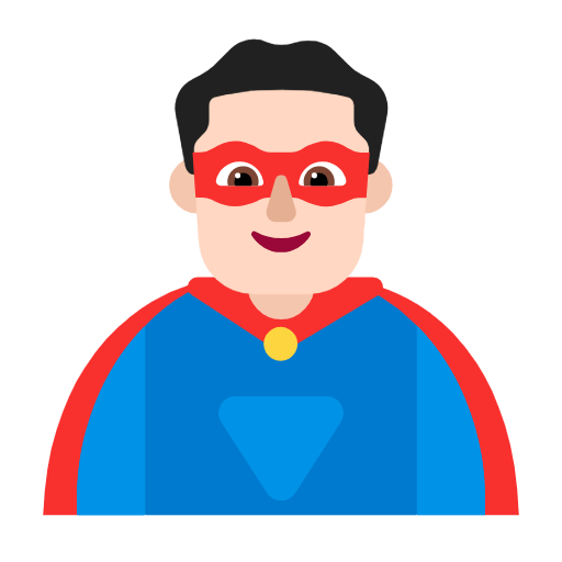 Emoji 🦸🏻‍♂️ Supereroe Uomo: Carnagione Chiara su Microsoft Windows 11 23H2.