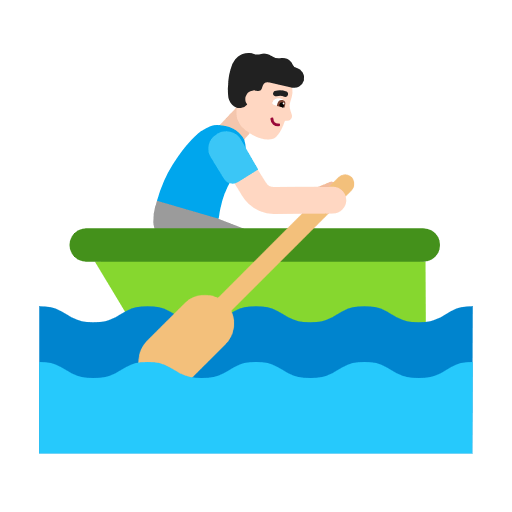 Emoji 🚣🏻‍♂️ Uomo In Barca A Remi: Carnagione Chiara su Microsoft Windows 11 23H2.