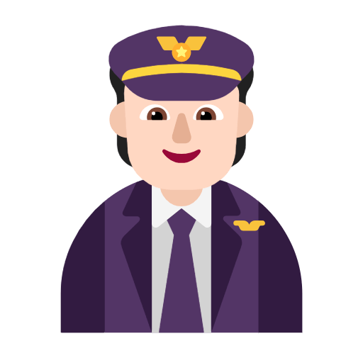 Emoji 🧑🏻‍✈️ Pilota: Carnagione Chiara su Microsoft Windows 11 23H2.