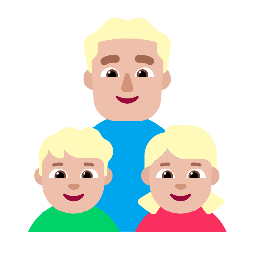 Emoji 👨🏼‍👦🏼‍👧🏼 Famiglia - Uomo, Bambino, Bambina: Carnagione Abbastanza Chiara su Microsoft Windows 11 23H2.