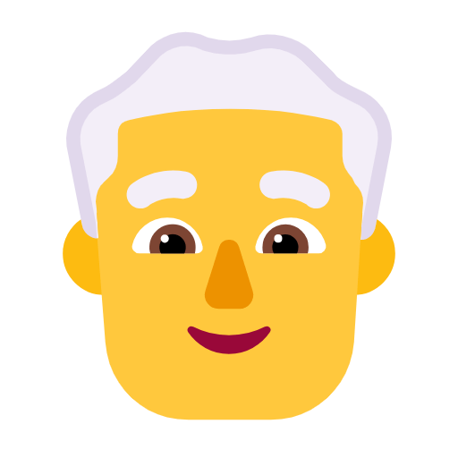 👨‍🦳 Emoji Mann: weißes Haar Microsoft Windows 11 23H2.
