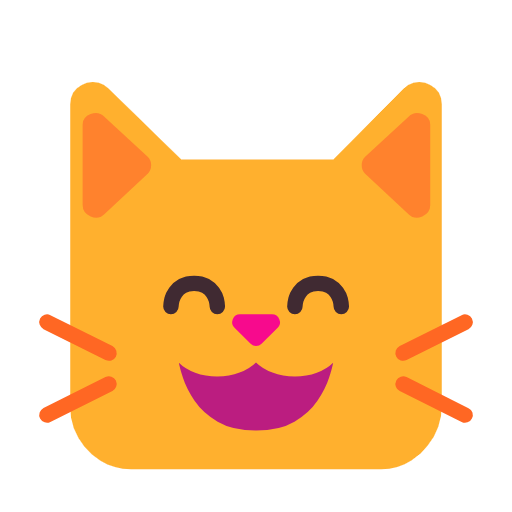 😸 Emoji Rosto De Gato Sorrindo Com Olhos Sorridentes na Microsoft Windows 11 23H2.