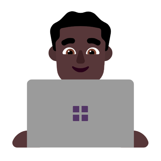 👨🏿‍💻 Emoji Tecnólogo: Pele Escura na Microsoft Windows 11 23H2.