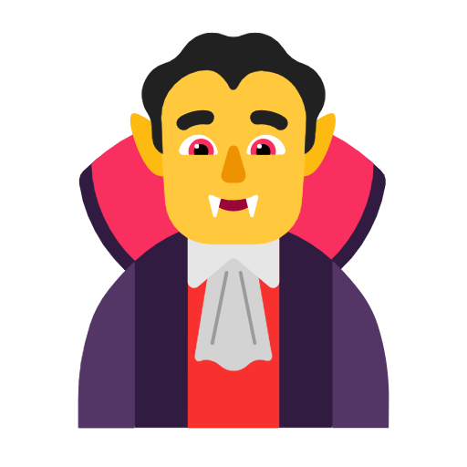 Emoji 🧛‍♂️ Vampiro Uomo su Microsoft Windows 11 23H2.