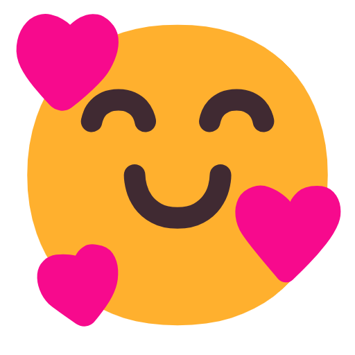 🥰 Emoji Cara Sonriendo Con Corazones en Microsoft Windows 11 23H2.