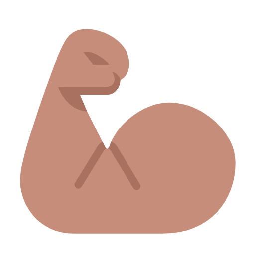 Emoji 💪🏽 Bicipite: Carnagione Olivastra su Microsoft Windows 11 23H2.