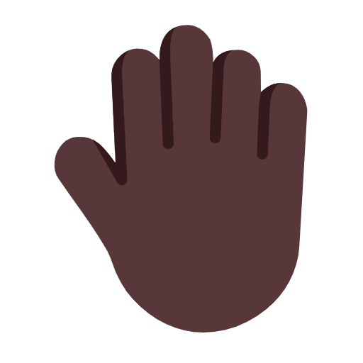 🤚🏿 Emoji Dorso Da Mão Levantado: Pele Escura na Microsoft Windows 11 23H2.
