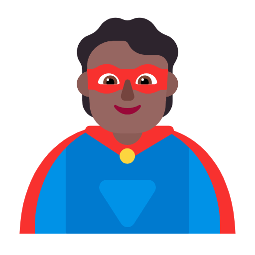 🦸🏾 Emoji Personaje De Superhéroe: Tono De Piel Oscuro Medio en Microsoft Windows 11 23H2.