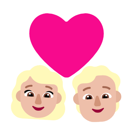 Emoji 👩🏼‍❤️‍🧑🏼 Coppia Con Cuore: Donna, persona, Carnagione Abbastanza Chiara su Microsoft Windows 11 23H2.