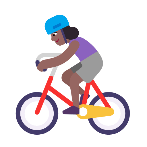 🚴🏾‍♀️ Emoji Mulher Ciclista: Pele Morena Escura na Microsoft Windows 11 23H2.