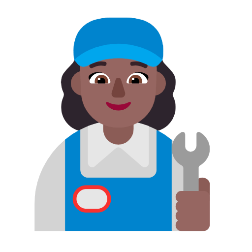 Emoji 👩🏾‍🔧 Meccanico Donna: Carnagione Abbastanza Scura su Microsoft Windows 11 23H2.