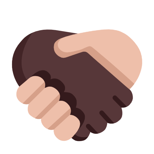 🫱🏿‍🫲🏼 Emoji Handschlag: dunkle Hautfarbe, mittelhelle Hautfarbe Microsoft Windows 11 23H2.