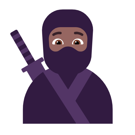 🥷🏾 Emoji Ninja: Tono De Piel Oscuro Medio en Microsoft Windows 11 23H2.