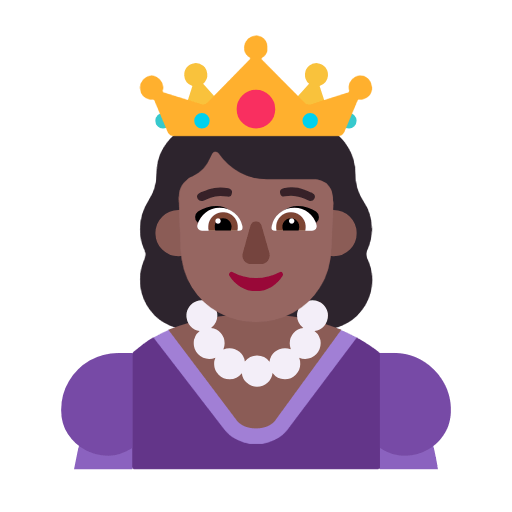 Emoji 👸🏾 Principessa: Carnagione Abbastanza Scura su Microsoft Windows 11 23H2.
