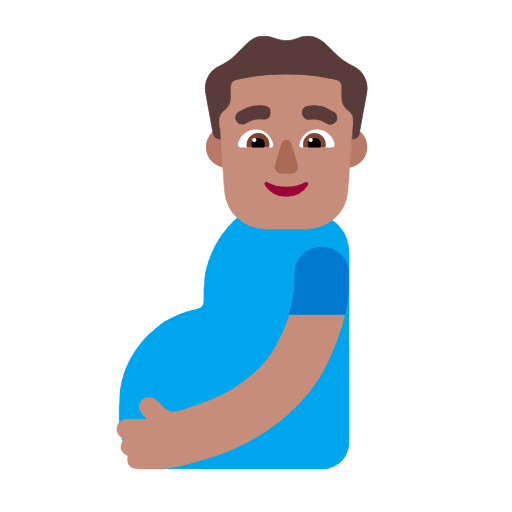 🫃🏽 Emoji Hombre Embarazado: Tono De Piel Medio en Microsoft Windows 11 23H2.