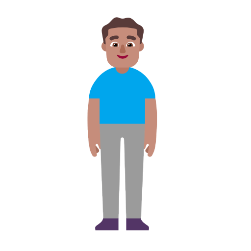 🧍🏽‍♂️ Emoji stehender Mann: mittlere Hautfarbe Microsoft Windows 11 23H2.