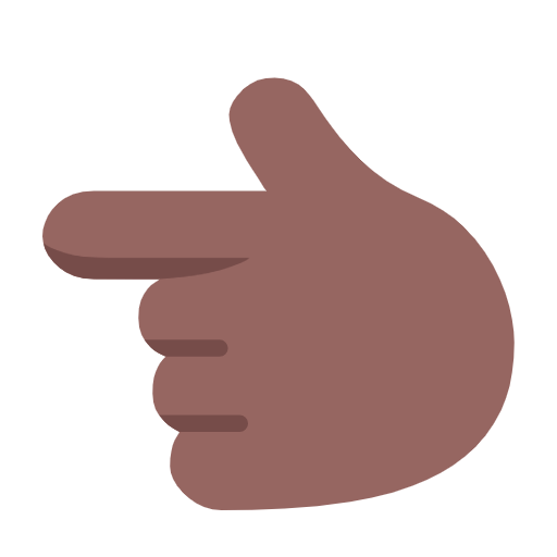 👈🏾 Emoji Dorso De Mano Con índice A La Izquierda: Tono De Piel Oscuro Medio en Microsoft Windows 11 23H2.