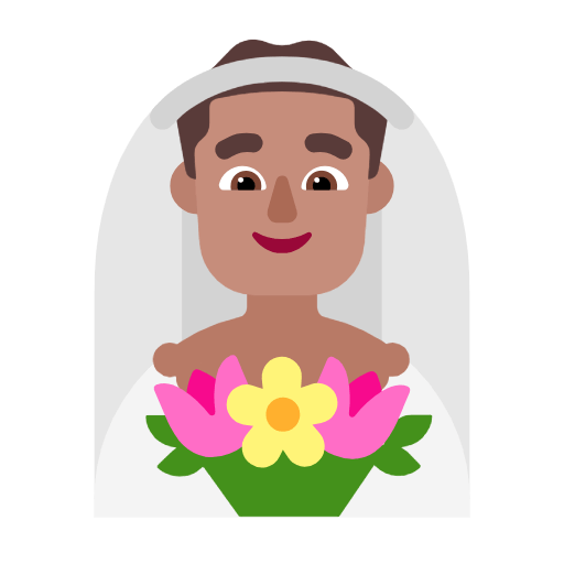Emoji 👰🏽‍♂️ Sposo Con Velo: Carnagione Olivastra su Microsoft Windows 11 23H2.