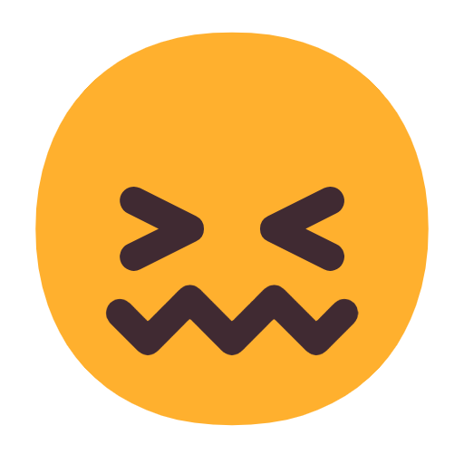Emoji 😖 Faccina Frustrata su Microsoft Windows 11 23H2.
