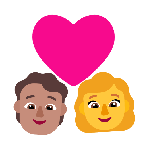 Emoji 🧑🏽‍❤️‍👩 Coppia Con Cuore: persona, Donna, Carnagione Olivastra, Nessun tono della pelle su Microsoft Windows 11 23H2.