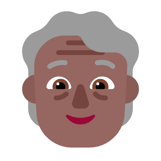 Emoji 🧓🏾 Adulto Anziano: Carnagione Abbastanza Scura su Microsoft Windows 11 23H2.