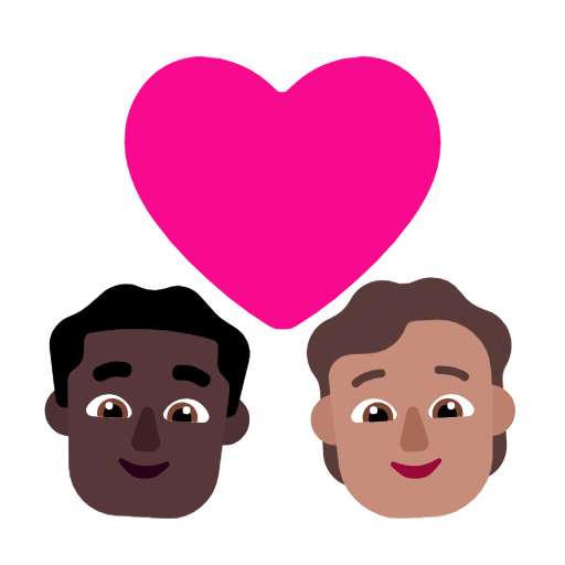 👨🏿‍❤️‍🧑🏽 Emoji Liebespaar: Mannn, Person, dunkle Hautfarbe, mittlere Hautfarbe Microsoft Windows 11 23H2.