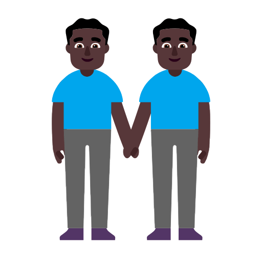 Emoji 👬🏿 Due Uomini Che Si Tengono Per Mano: Carnagione Scura su Microsoft Windows 11 23H2.