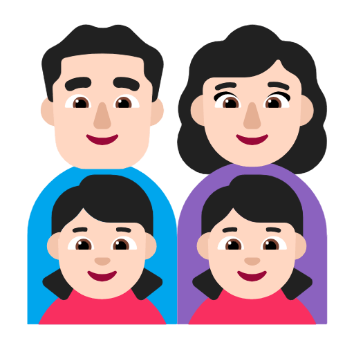  Emoji Fam lia Homem Mulher Menina Menina Pele Clara 
