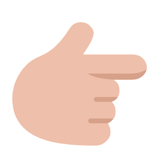 👉🏼 Emoji Dorso Da Mão Com Dedo Indicador Apontando Para A Direita: Pele Morena Clara na Microsoft Windows 11 23H2.
