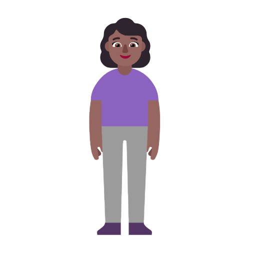 🧍🏾‍♀️ Emoji stehende Frau: mitteldunkle Hautfarbe Microsoft Windows 11 23H2.