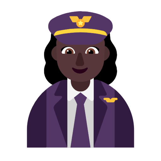 👩🏿‍✈️ Emoji Piloto Mujer: Tono De Piel Oscuro en Microsoft Windows 11 23H2.