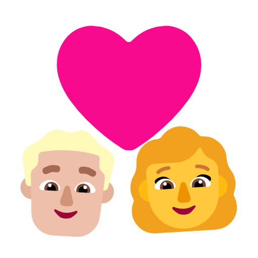 Emoji 👨🏼‍❤️‍👩 Coppia Con Cuore - Uomo: Carnagione Abbastanza Chiara, Donna su Microsoft Windows 11 23H2.