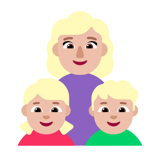 Emoji 👩🏼‍👧🏼‍👦🏼 Famiglia - Donna, Bambina, Bambino: Carnagione Abbastanza Chiara su Microsoft Windows 11 23H2.