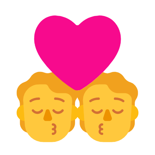 Emoji 🧑‍❤️‍💋‍🧑 Bacio Tra Coppia: persona, persona su Microsoft Windows 11 23H2.
