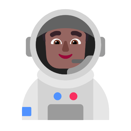 👨🏾‍🚀 Emoji Astronauta Hombre: Tono De Piel Oscuro Medio en Microsoft Windows 11 23H2.
