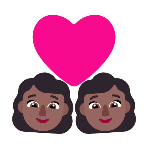 Emoji 👩🏾‍❤️‍👩🏾 Coppia Con Cuore - Donna: Carnagione Abbastanza Scura, Donna: Carnagione Abbastanza Scura su Microsoft Windows 11 23H2.