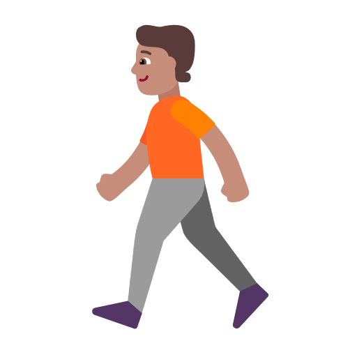 🚶🏽 Emoji Persona Caminando: Tono De Piel Medio en Microsoft Windows 11 23H2.