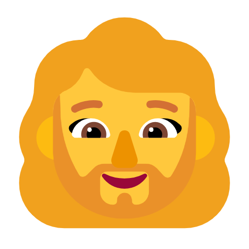 🧔‍♀️ Emoji Frau: Bart Microsoft Windows 11 23H2.