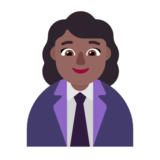 👩🏾‍💼 Emoji Oficinista Mujer: Tono De Piel Oscuro Medio en Microsoft Windows 11 23H2.