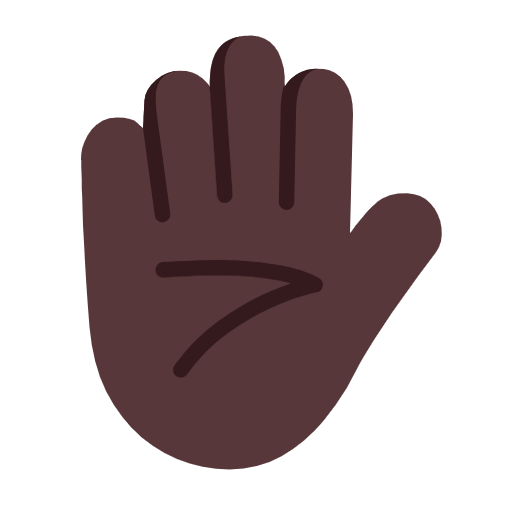 ✋🏿 Emoji erhobene Hand: dunkle Hautfarbe Microsoft Windows 11 23H2.