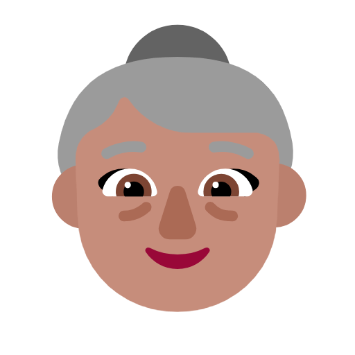 Emoji 👵🏽 Donna Anziana: Carnagione Olivastra su Microsoft Windows 11 23H2.
