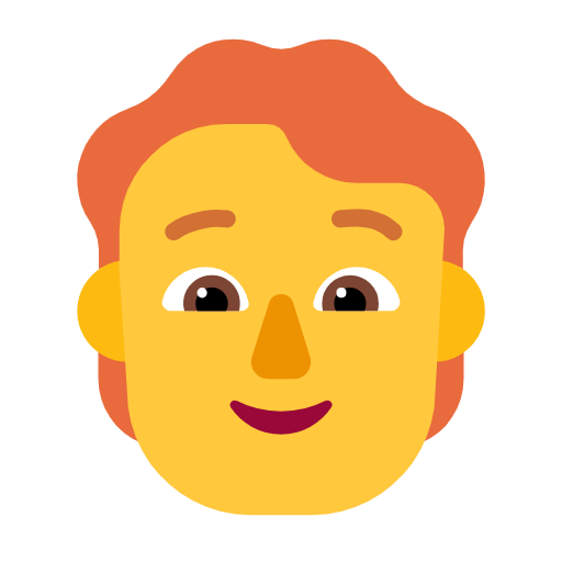 🧑‍🦰 Emoji Pessoa: Cabelo Vermelho na Microsoft Windows 11 23H2.