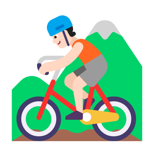 Emoji 🚵🏻 Ciclista Di Mountain Bike: Carnagione Chiara su Microsoft Windows 11 23H2.