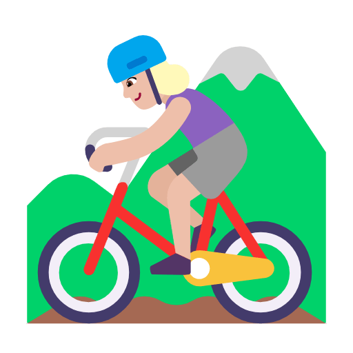 🚵🏼‍♀️ Emoji Mulher Fazendo Mountain Bike: Pele Morena Clara na Microsoft Windows 11 23H2.