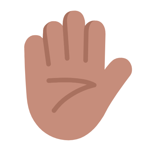 ✋🏽 Emoji erhobene Hand: mittlere Hautfarbe Microsoft Windows 11 23H2.