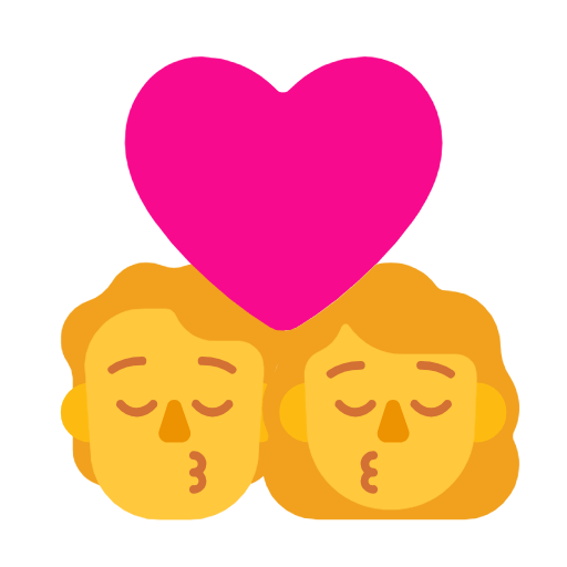 Emoji 🧑‍❤️‍💋‍👩 Bacio Tra Coppia: persona, Donna su Microsoft Windows 11 23H2.