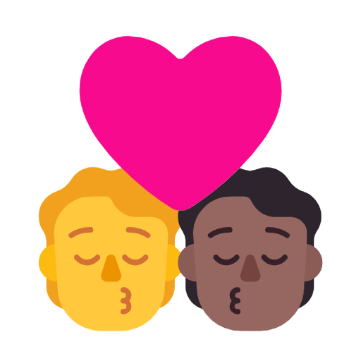 Emoji 🧑‍❤️‍💋‍🧑🏾 Bacio Tra Coppia: persona, persona, Nessun tono della pelle, Carnagione Abbastanza Scura su Microsoft Windows 11 23H2.
